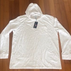 Men’s Vineyard Vines White Hooded LS T-Shirt